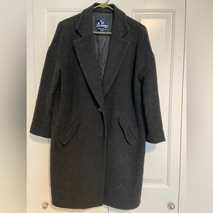 Jeanasis Japanese Design Trench Coat Black Vintage Cashmere Blend Size M